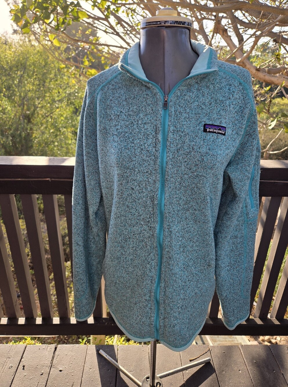 Patagonia Teal Zip-Up Teddy Fleece Jacket Size XL